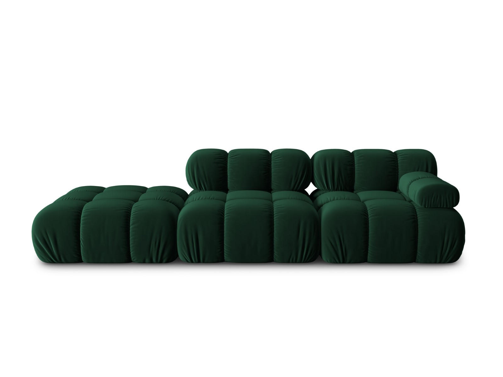 MODULARES-SOFA links Bellis aus Samt flaschengrün 4 Sitzplätze - Grün, Textil (94/63/282cm) - Micadoni