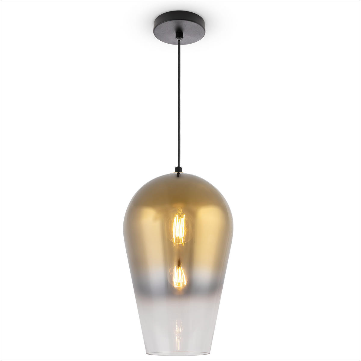 PENDELLEUCHTE Dalia - Schwarz, Metall (22/22/35.4cm) - Paco Home