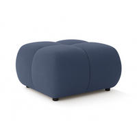 POUF Blau Mila Mit Steppungen Auf Schwarzen Niedrigen Beinen - Dunkelblau, Textil (72/43.5/72cm) - Sepro Meble