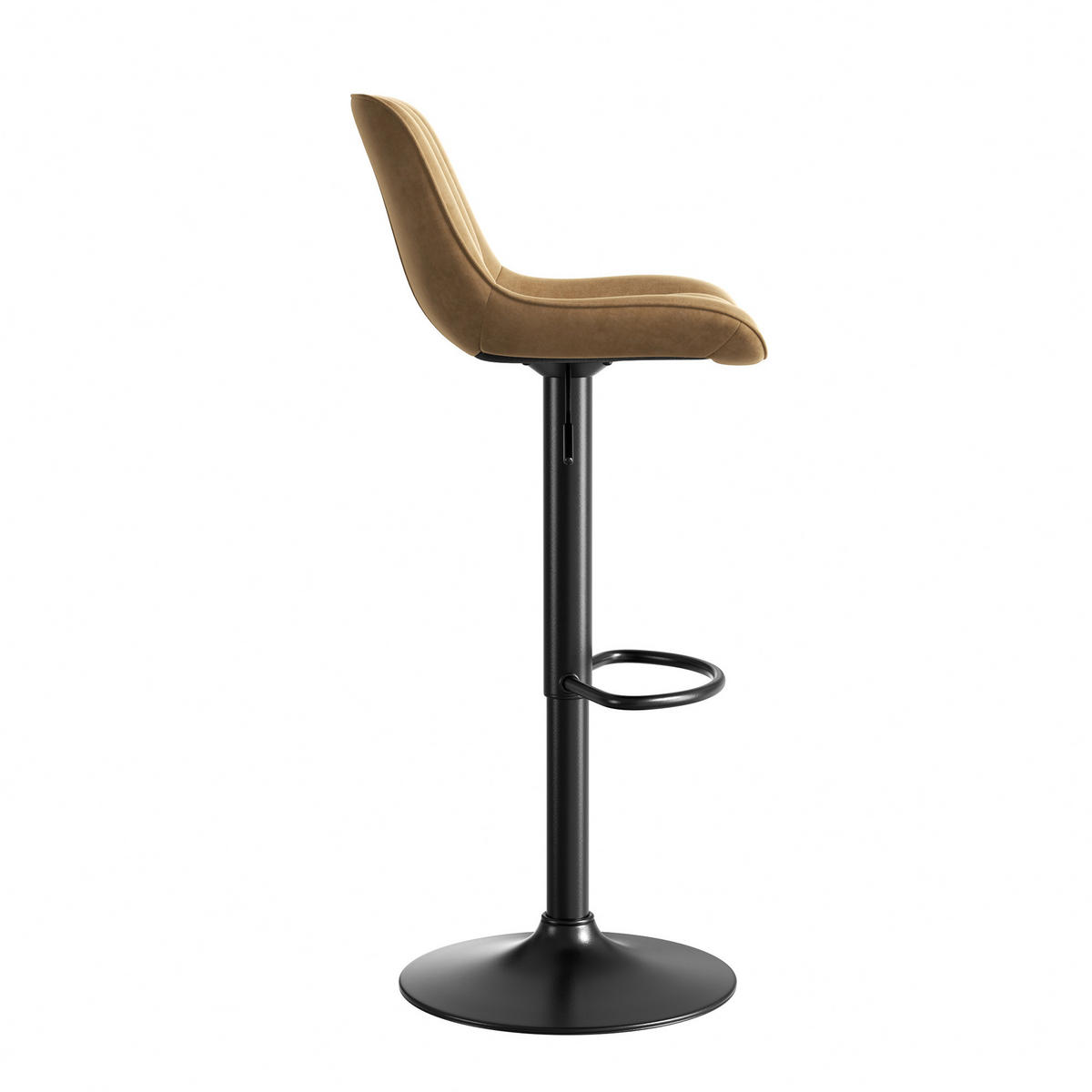 BARHOCKER 4er-Set Braun aus Samt drehbar & höhenverstellbar - Braun, Metall (47/86/46cm) - PANGIVO