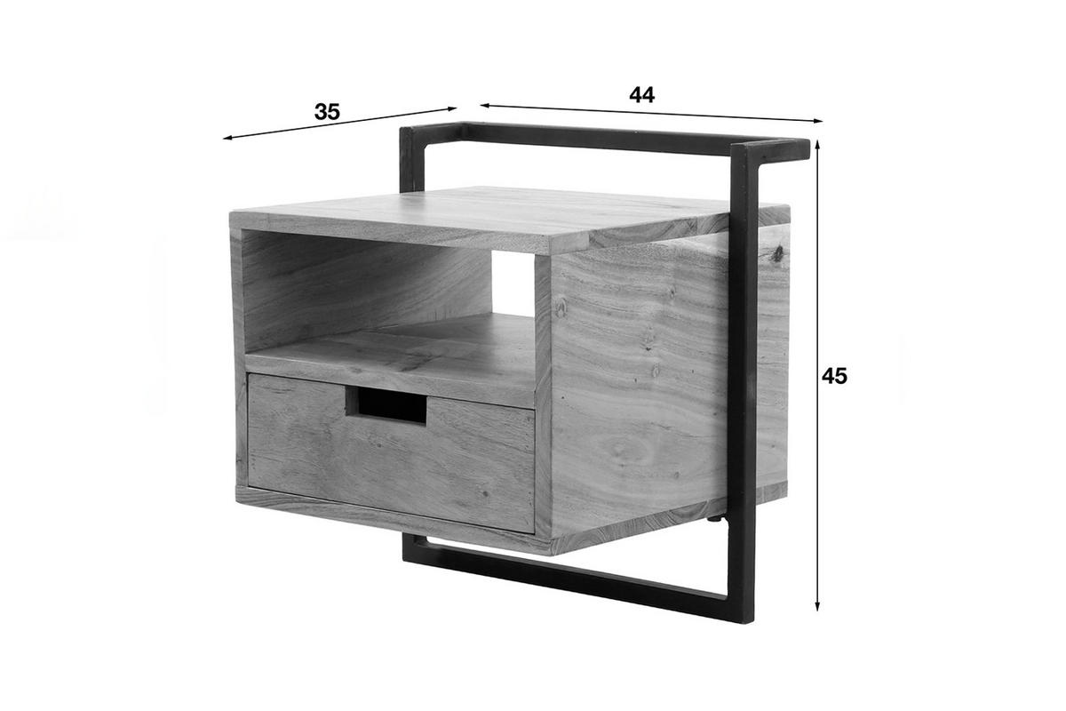 NACHTTISCH AIDY Holz Akazie - Braun, Holz (44/45/35cm) - KAWOLA