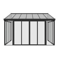 SELBSTTRAGENDE Pergola - 426cm x 277cm - Polycarbonat - anthrazitgrau - MATHILDA - Anthrazit, Kunststoff (426/224/277cm) - Vente-Unique