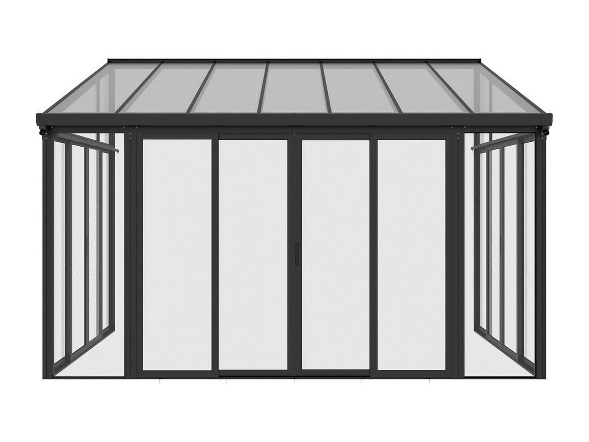 SELBSTTRAGENDE Pergola - 426cm x 277cm - Polycarbonat - anthrazitgrau - MATHILDA - Anthrazit, Kunststoff (426/224/277cm) - Vente-Unique