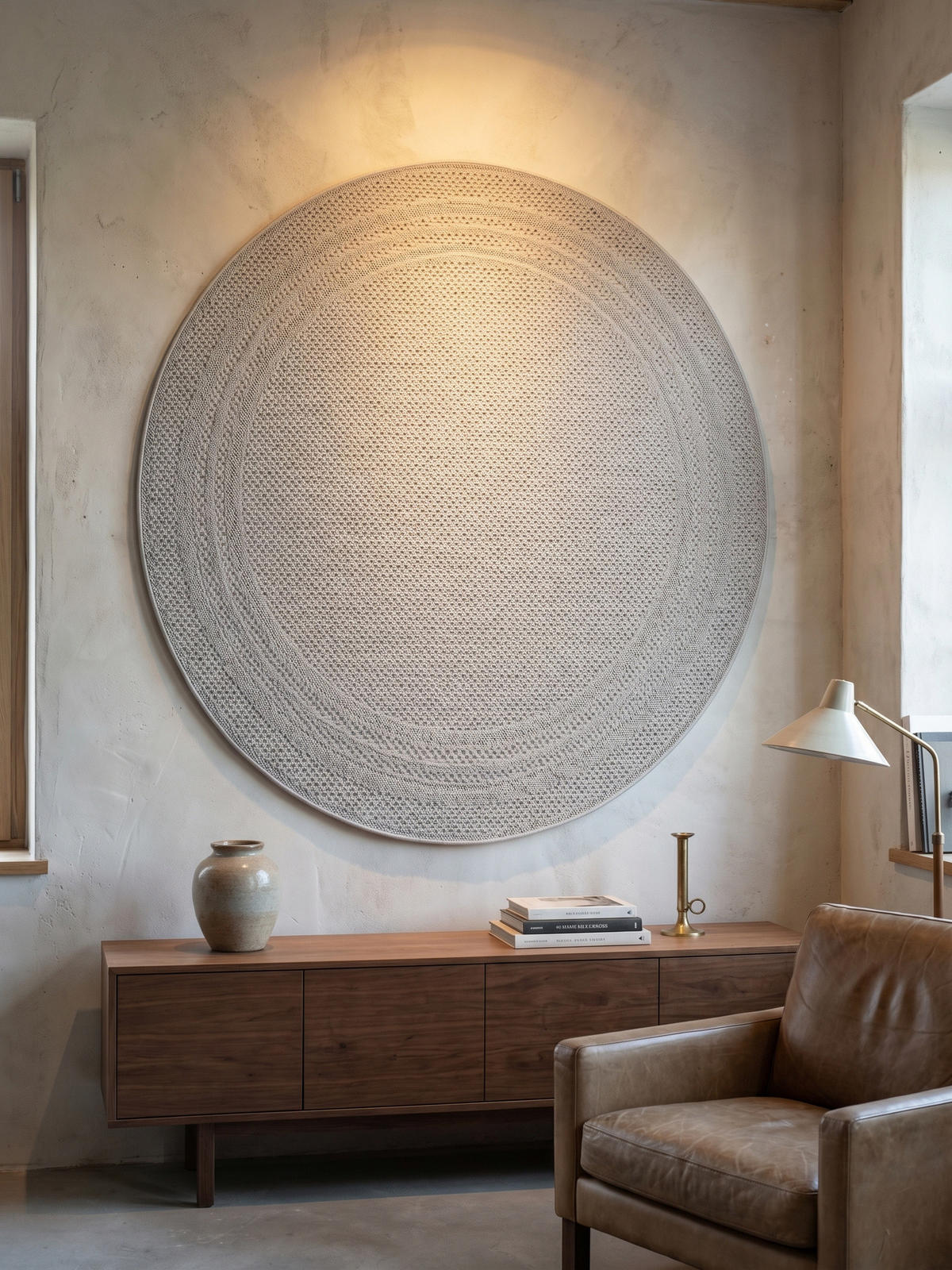 TEPPICH Outdoor VENTOUX in Grau, mit Bordüre, Ø 200 cm - Grau, Textil (200/200cm) - KADIMA DESIGN