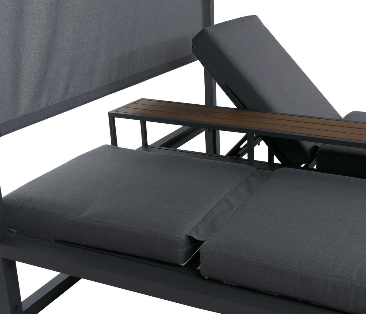 LOUNGE-GARTENLIEGE Grau - Grau, Textil (165/196/196cm) - MCW