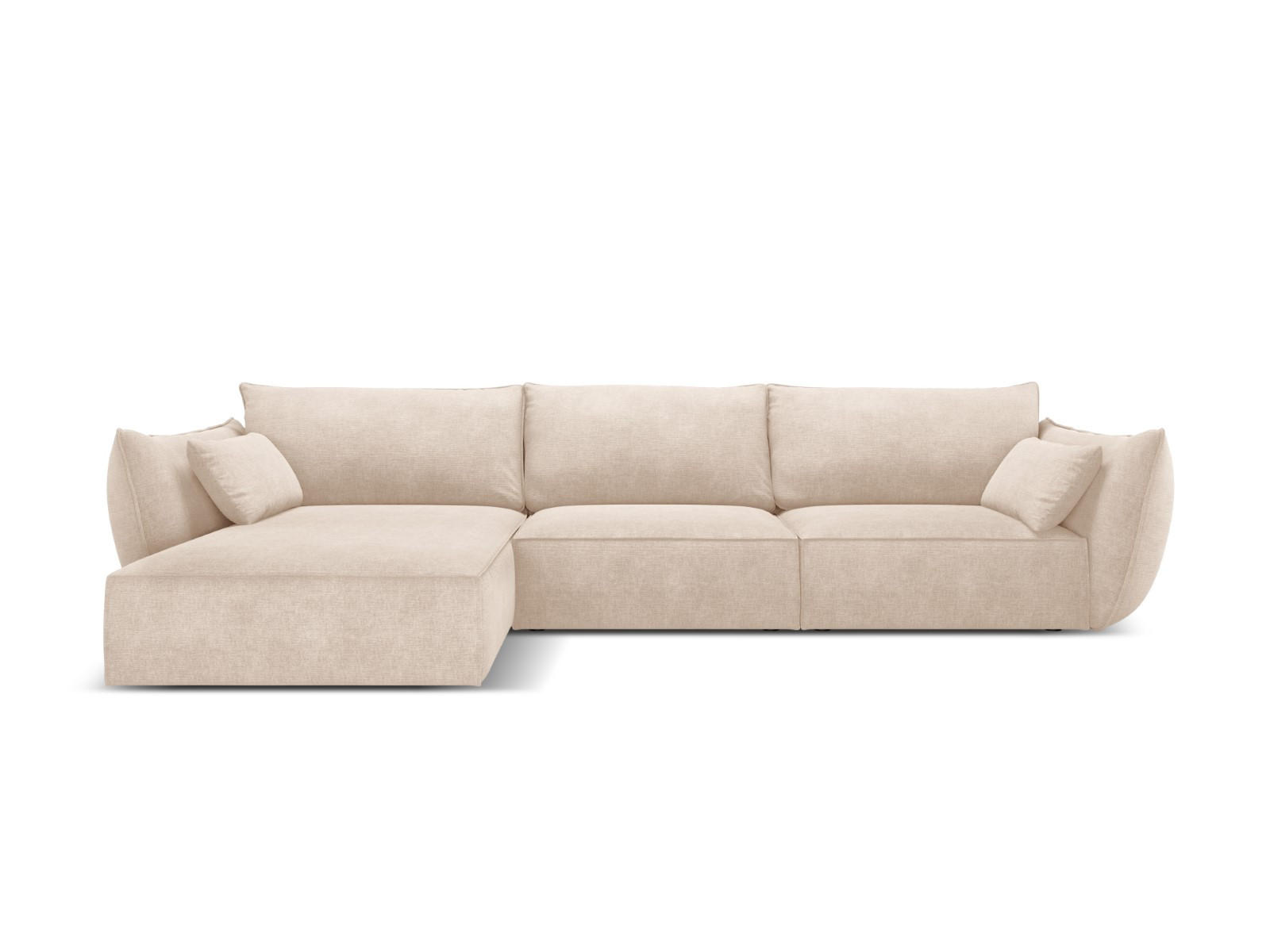 ECKSOFA links Kaelle aus Chenille-Stoff beige 4 Sitzplätze - Beige, Textil (171/308cm) - Micadoni