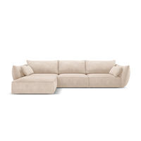 ECKSOFA links Kaelle aus Chenille-Stoff beige 4 Sitzplätze - Beige, Textil (171/308cm) - Micadoni