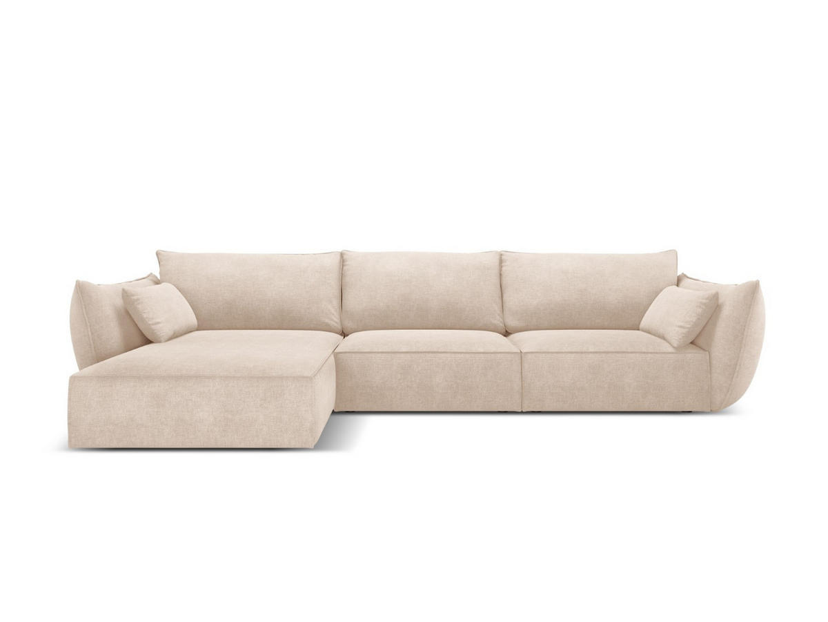 ECKSOFA links Kaelle aus Chenille-Stoff beige 4 Sitzplätze - Beige, Textil (171/308cm) - Micadoni