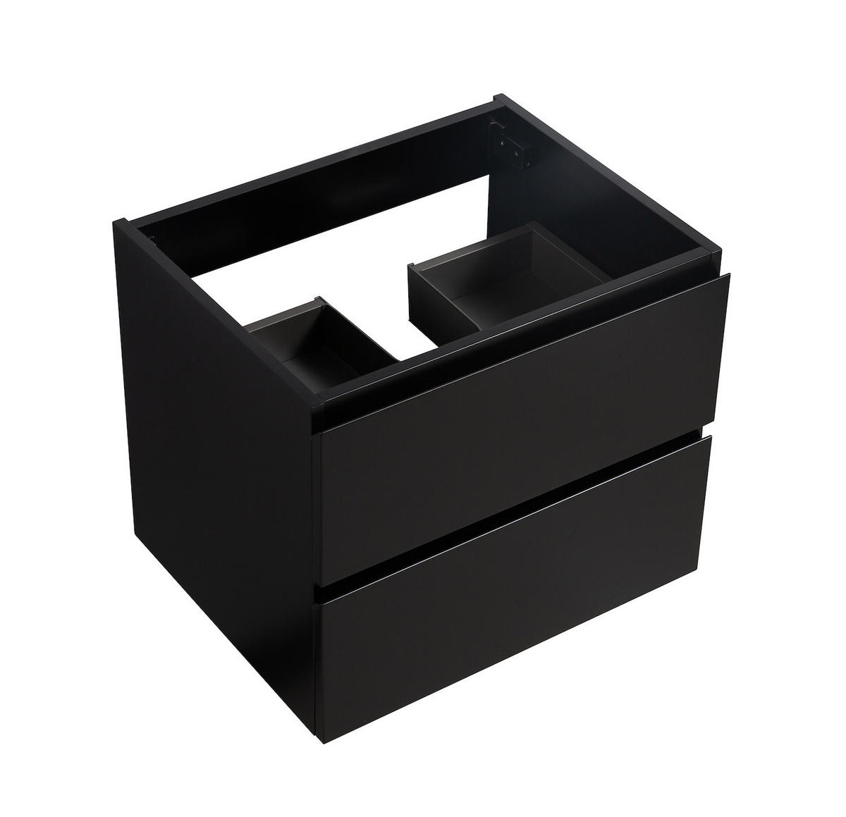 WASCHBECKENUNTERSCHRANK Angela 2 Schubladen Schwarz Matt - 60 x 48 x 50 cm - Schwarz, Holz (60/50/48cm) - Badplaats