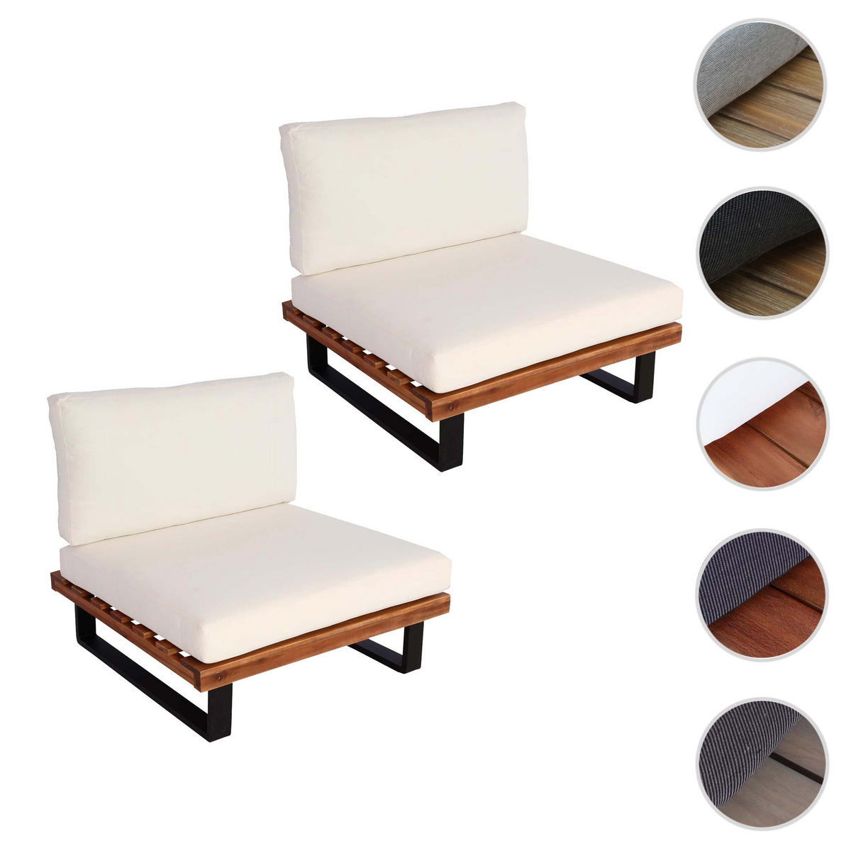 LOUNGE-SESSEL Schwarz, Braun, Cremeweiß - Schwarz/Braun, Holz (82/75/82cm) - MCW