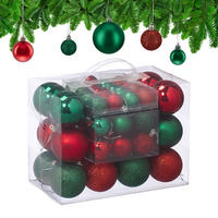 WEIHNACHTSKUGELN Grün Rot 50-Kugeln-Set - Multicolor, Kunststoff (6/7/6cm) - Relaxdays