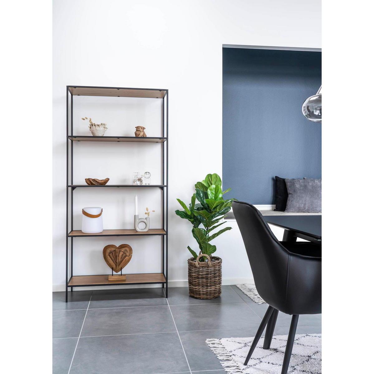 REGAL Vita Stahl, Spanplatte, Melaminfolie Natur - Naturfarben, Metall (36/170/80cm) - tinkaro
