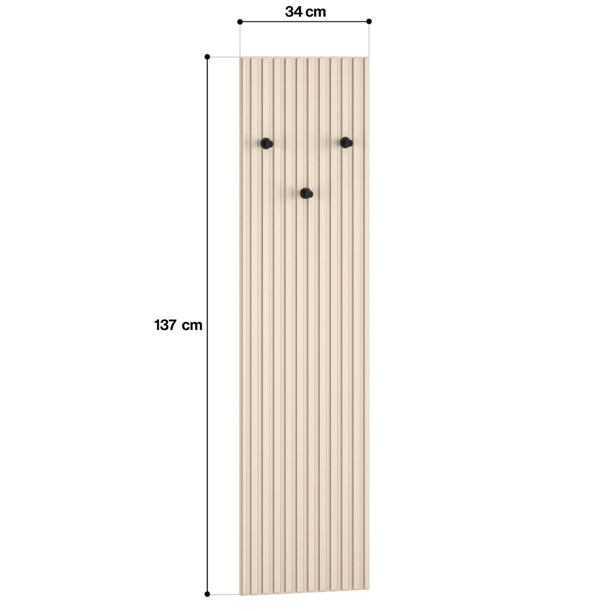 GARDEROBENPANEELE DROMA,Creme - Creme, Holzwerkstoff (34/137/2cm) - KONSIMO®
