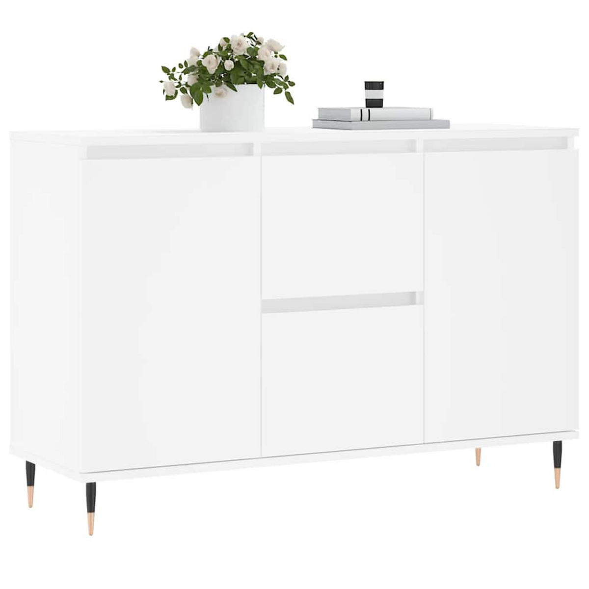 SIDEBOARD Weiß 101,5x35x70 cm Holzwerkstoff - Weiß, Holzwerkstoff (104/70/35cm) - furnicato