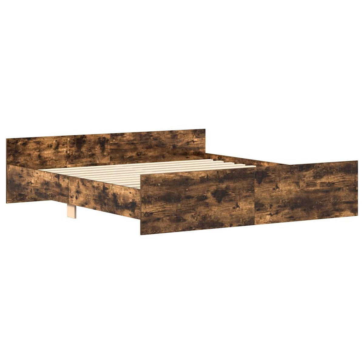 BETTGESTELL Mit Kopf- Und Fussteil Räuchereiche 200/200 Cm - Braun, Holzwerkstoff (200/200cm) - vidaXL