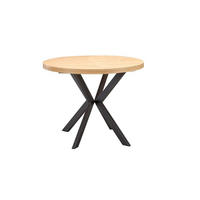 ESSTISCH rund ausziehabar Eiche Gold - Schwarz 100x75 cm - Eichefarben/Schwarz, Holzwerkstoff (100/100/75cm) - designimpex