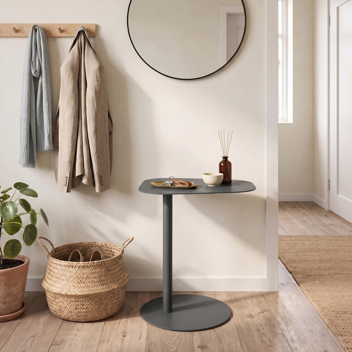 BEISTELLTISCH Nastätten - Grau, Metall (38/50/50cm) - [en.casa]