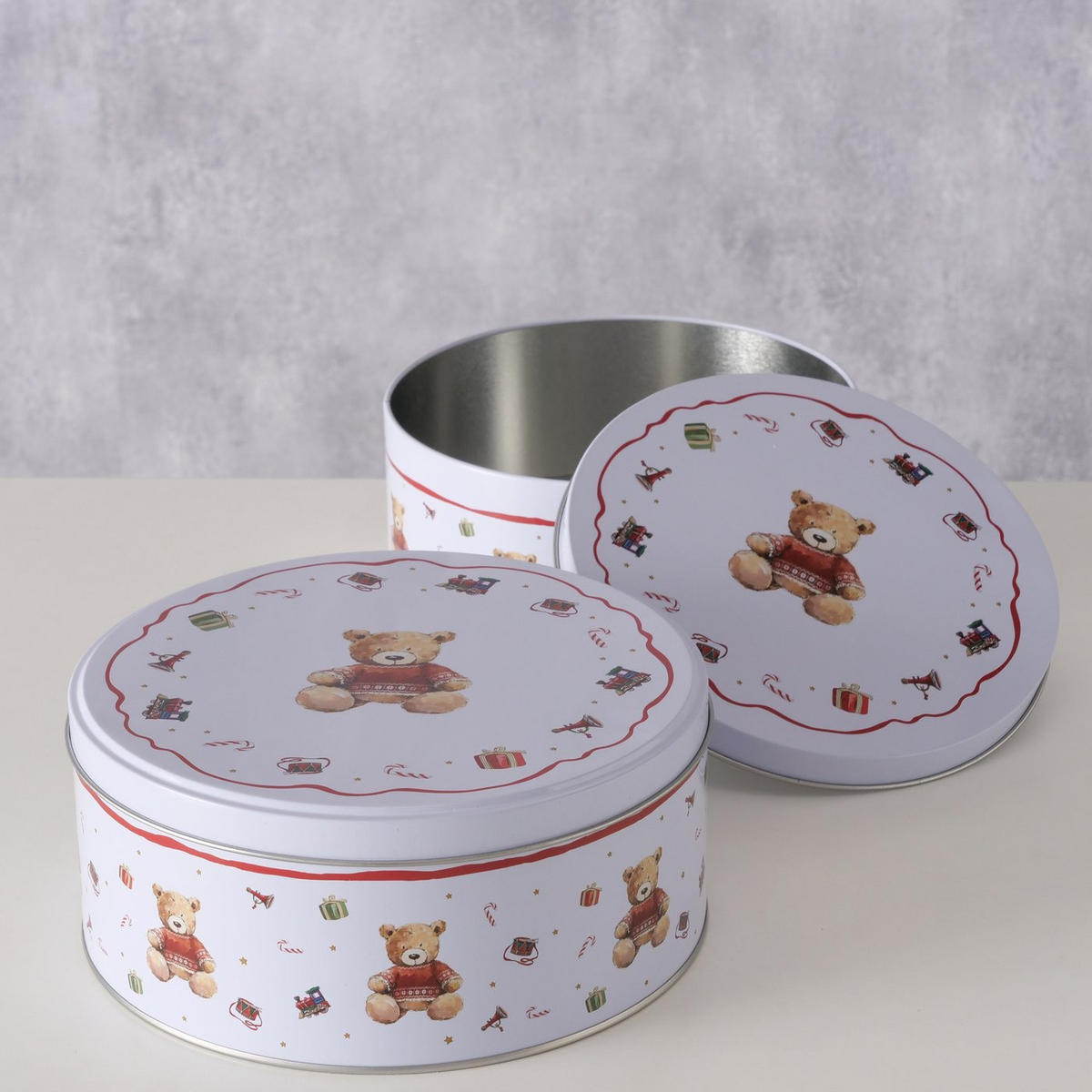 KEKSDOSE handbemalt Bailey - Weiß, Metall (18/8/18cm) - Boltze Home