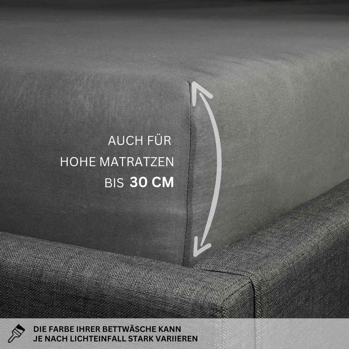 SPANNBETTLAKEN PREMIUM - Anthrazit, Textil (200/200cm) - Esprit