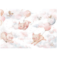 FOTOTAPETE Tiere Wolken Rosa 400x280 cm - Multicolor, Papier (400/280cm) - Wallarena
