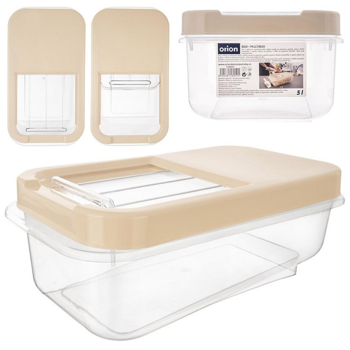 AUFBEWAHRUNGSBEHÄLTER für Kapseln und Lebensmittel 5L Beige - Beige, Kunststoff (19.5/13/35cm) - Orion 