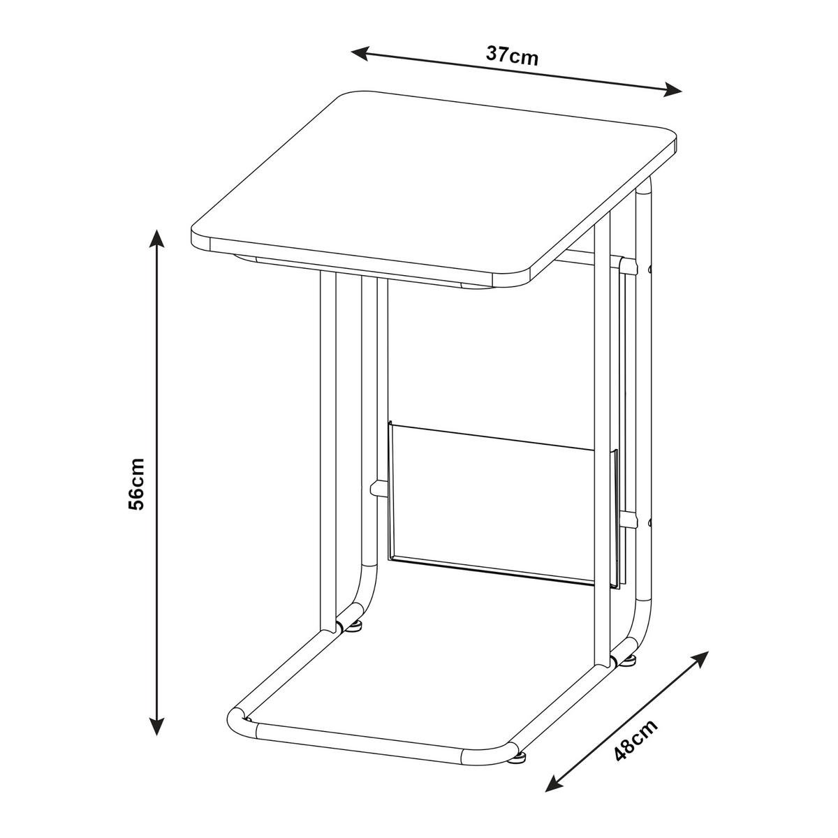 LAPTOPTISCH Dyrøy - Eichefarben/Weiß, Metall (37/48/56cm) - [en.casa]