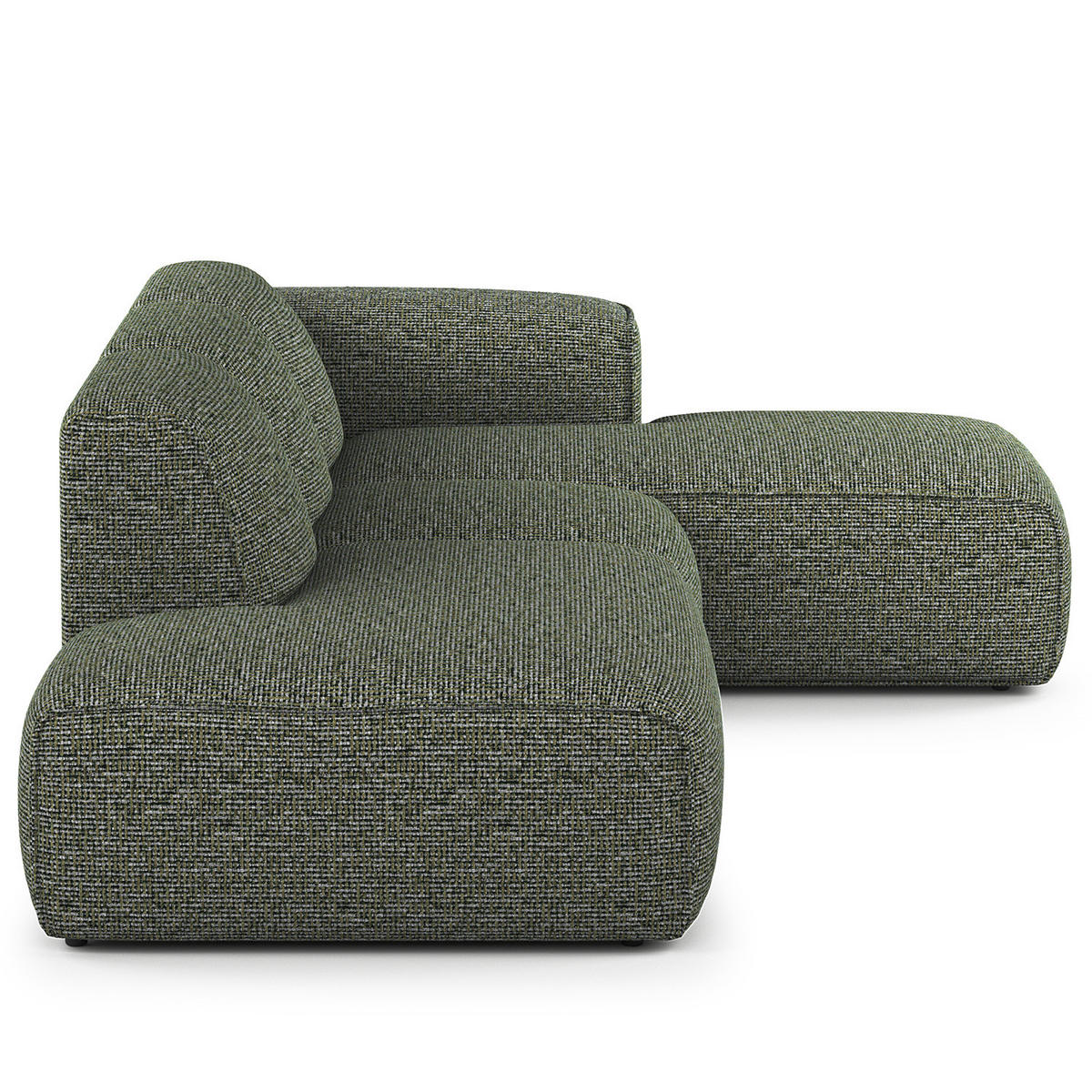 ECKSOFA mit Chaiselongue - Schwarz/Grün, Kunststoff/Textil (290/173cm) - home24
