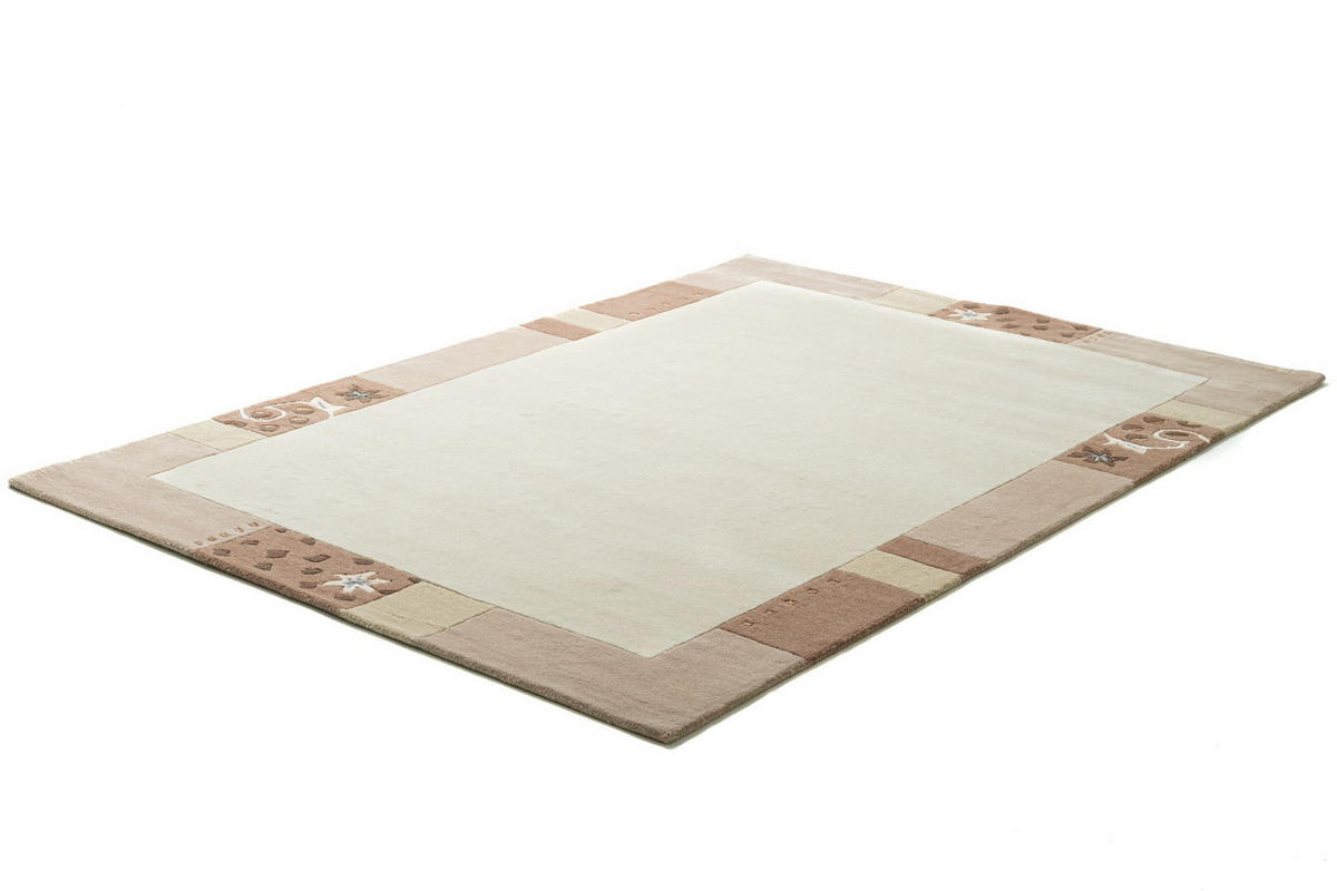 HANDTUFTTEPPICH Royal Ganges 200x200 cm - Beige, Textil (200/200cm) - THEKO