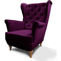 CHESTERFIELD-SESSEL Falco violett mit Holzbeinen - Buchefarben/Violett, Holz/Textil (82/102/92cm) - Beautysofa