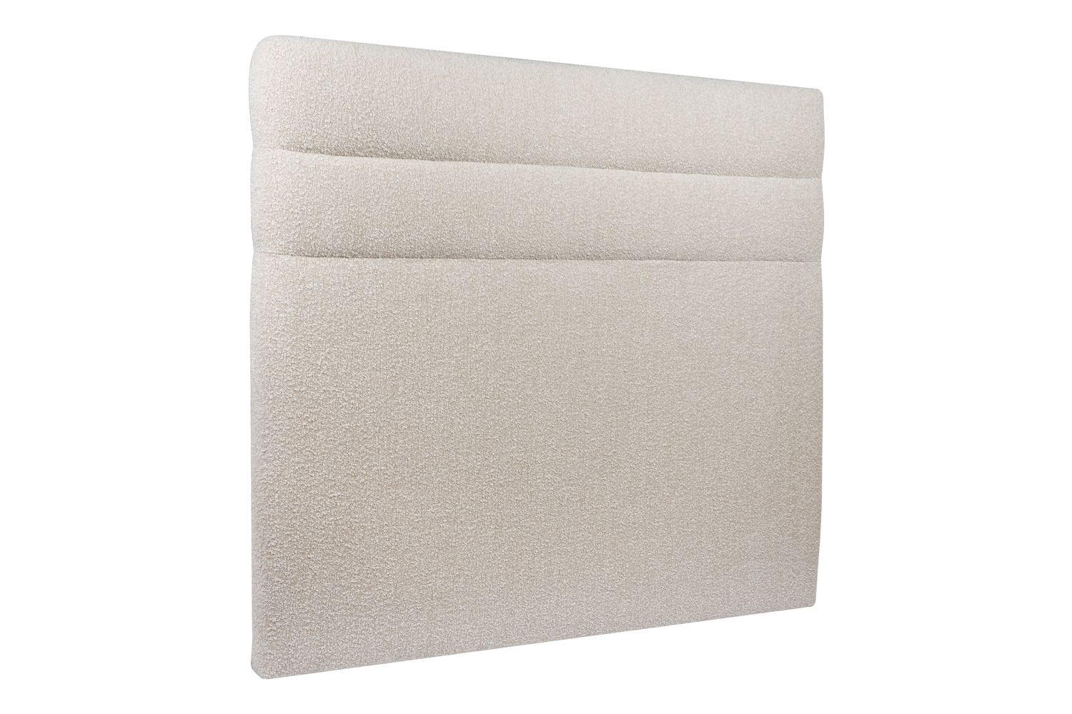 KOPFTEIL Modell Linien – Hellbeiger Bouclé-Stoff 150 cm - Beige, Holz (150/120/10cm) - Sommeil de Plomb