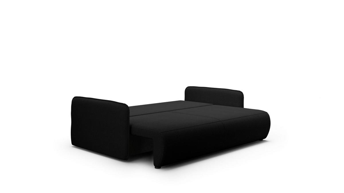 SCHLAFSOFA 4-Sitzer Schwarz - Schwarz, Textil (216/86/105cm) - Furnisell
