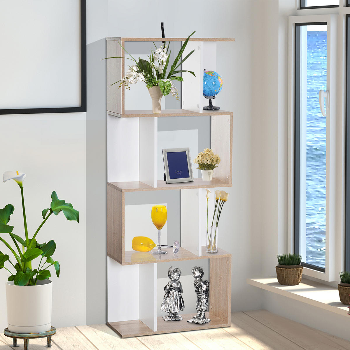 REGAL DE-15472 4 Ebenen, 60/24/148 cm Naturholz - Naturfarben, Holzwerkstoff (60/148/24cm) - ComfortXL