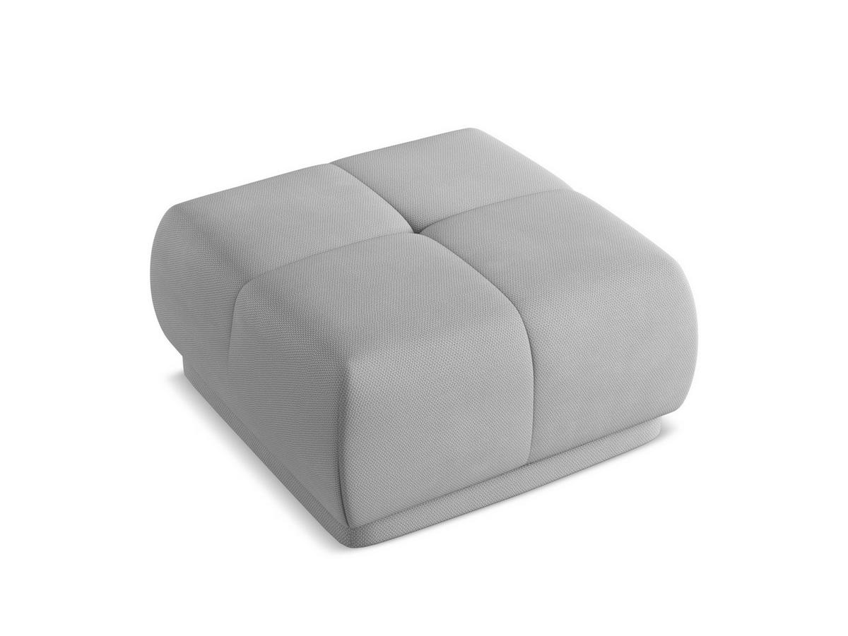 POUF Chenille Stoff Grau - Hellgrau/Schwarz, Kunststoff/Textil (60/35/60cm) - Makamii