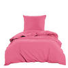 BETTWÄSCHE Stone Washed pink 155/220 cm 100% Baumwolle Used-Effekt mit Stehsaum - Pink, Textil (155/220cm) - wometo