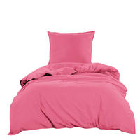 BETTWÄSCHE Stone Washed pink 155/220 cm 100% Baumwolle Used-Effekt mit Stehsaum - Pink, Textil (155/220cm) - wometo