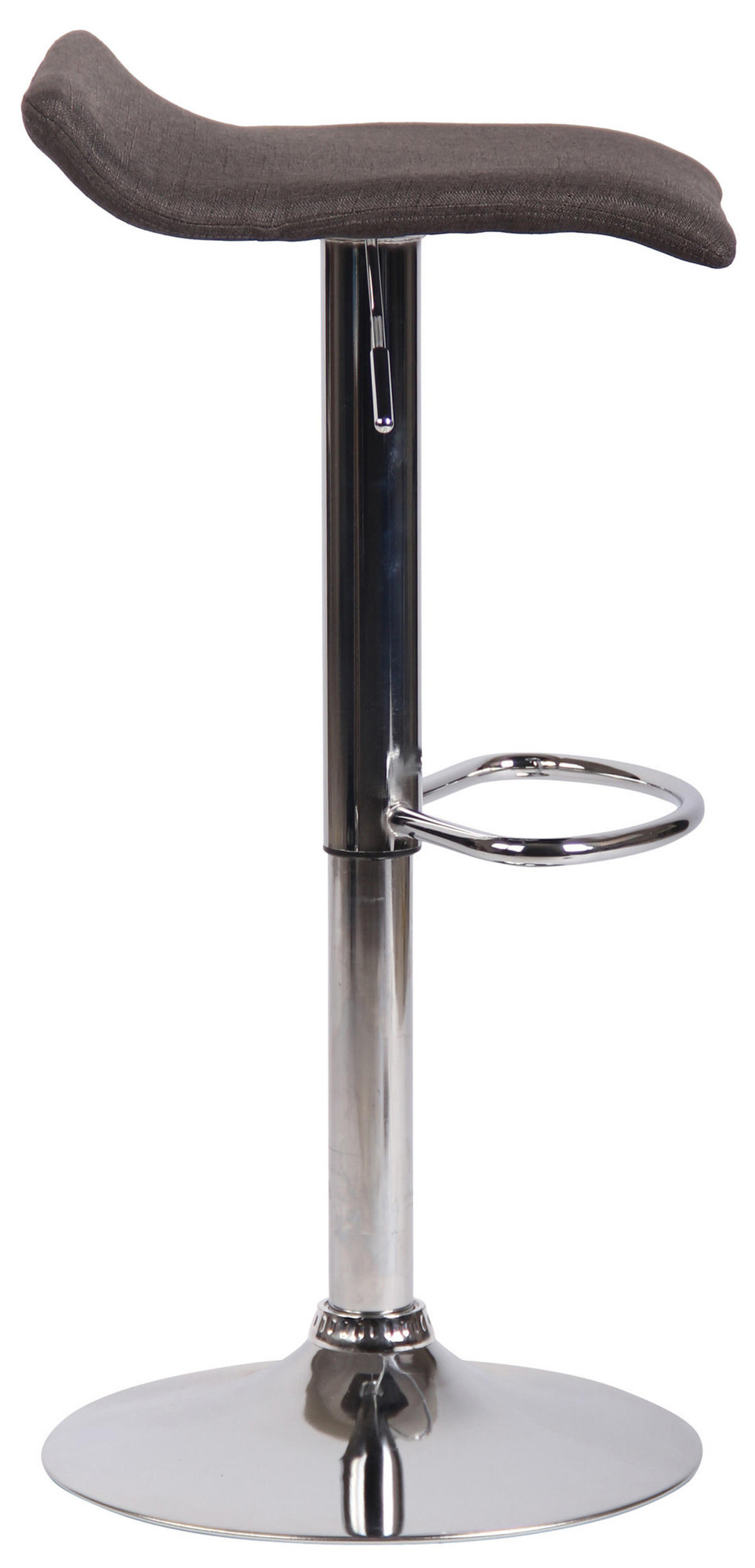 BARHOCKER Stoff dunkelgrau - Chromfarben/Dunkelgrau, Textil/Metall (36/63/39cm) - CLP