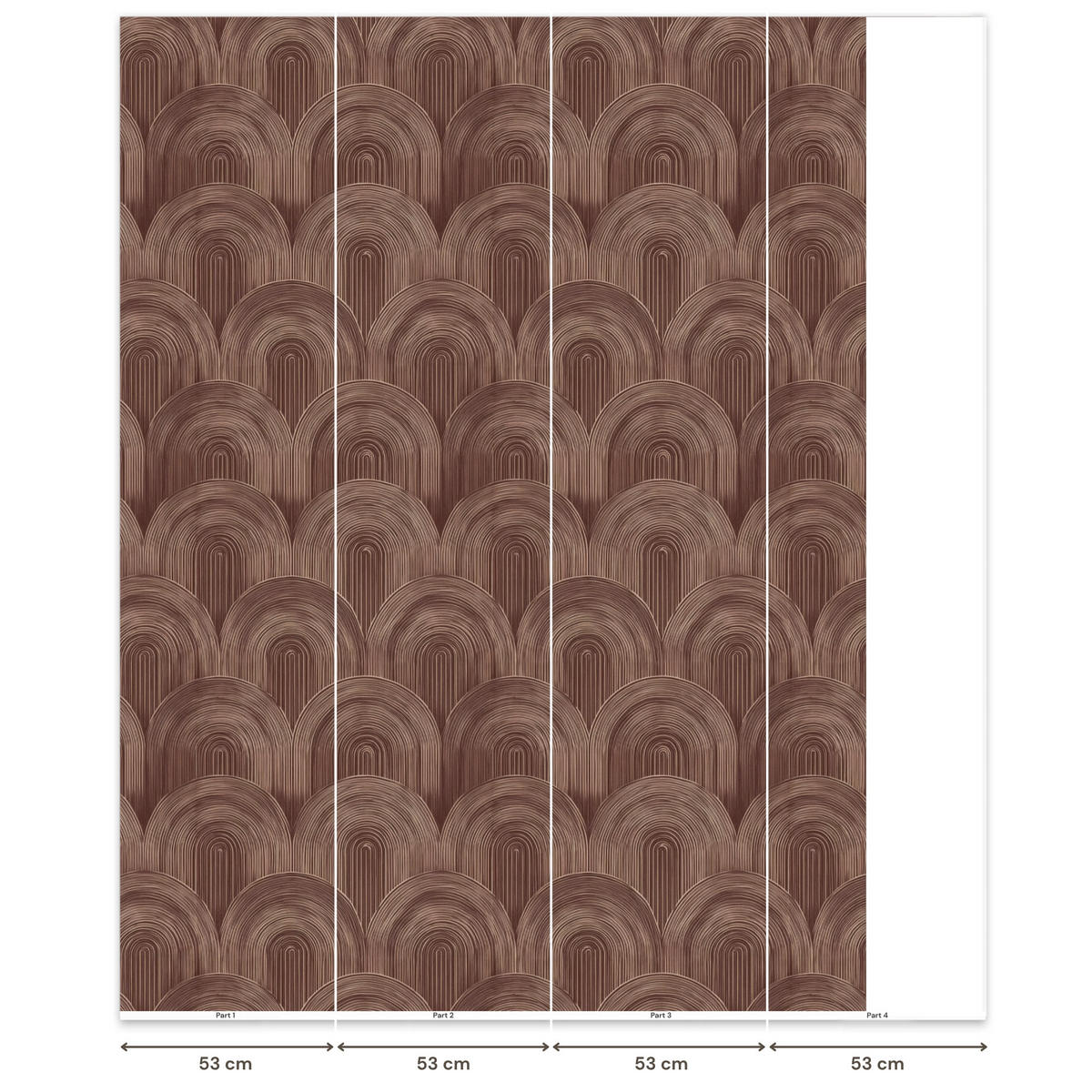 TAPETE - Rhythmic - Aufschlag - Braun - 180x240 cm - Dunkelbraun, Papier (180/240cm) - OnlyWow
