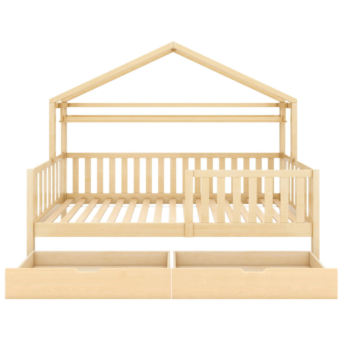 KINDERBETT 90/200 cm Natur aus Kiefernholz und MDF mit 2 Schubladen - Naturfarben, Holz (90/200cm) - OKMYHOME