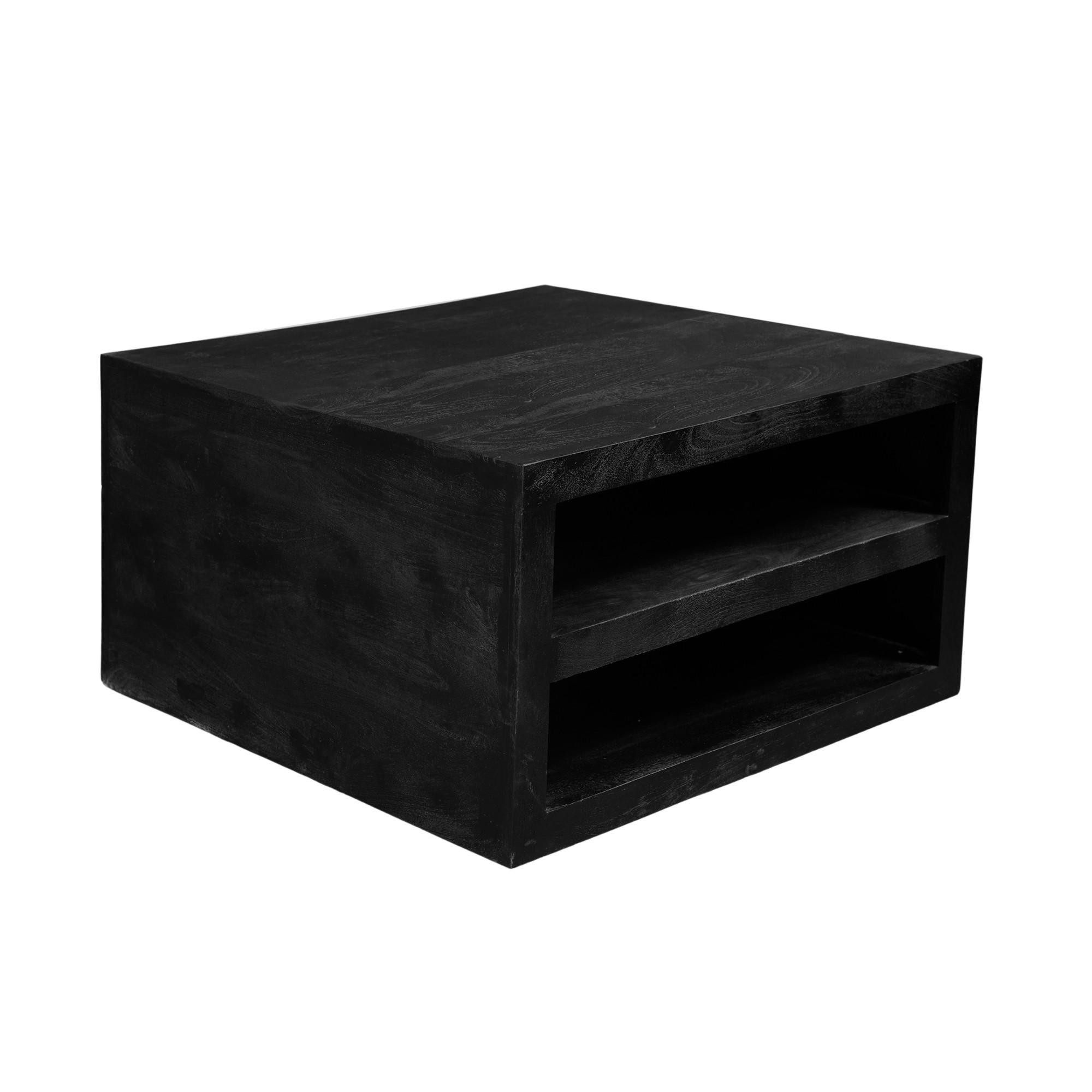 COUCHTISCH Leuven Mangoholz 80 cm / 80 cm Schwarz - Schwarz, Holz (80/80/45cm)