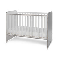 BABYBETT Sweet Dream 120 x 60 cm weiß grau 120 x 60 cm, 2 Ebenen, Schlupfsprossen, Melamin, ohne Matratze - Grau, Holzwerkstoff (60/120cm) - Lorelli