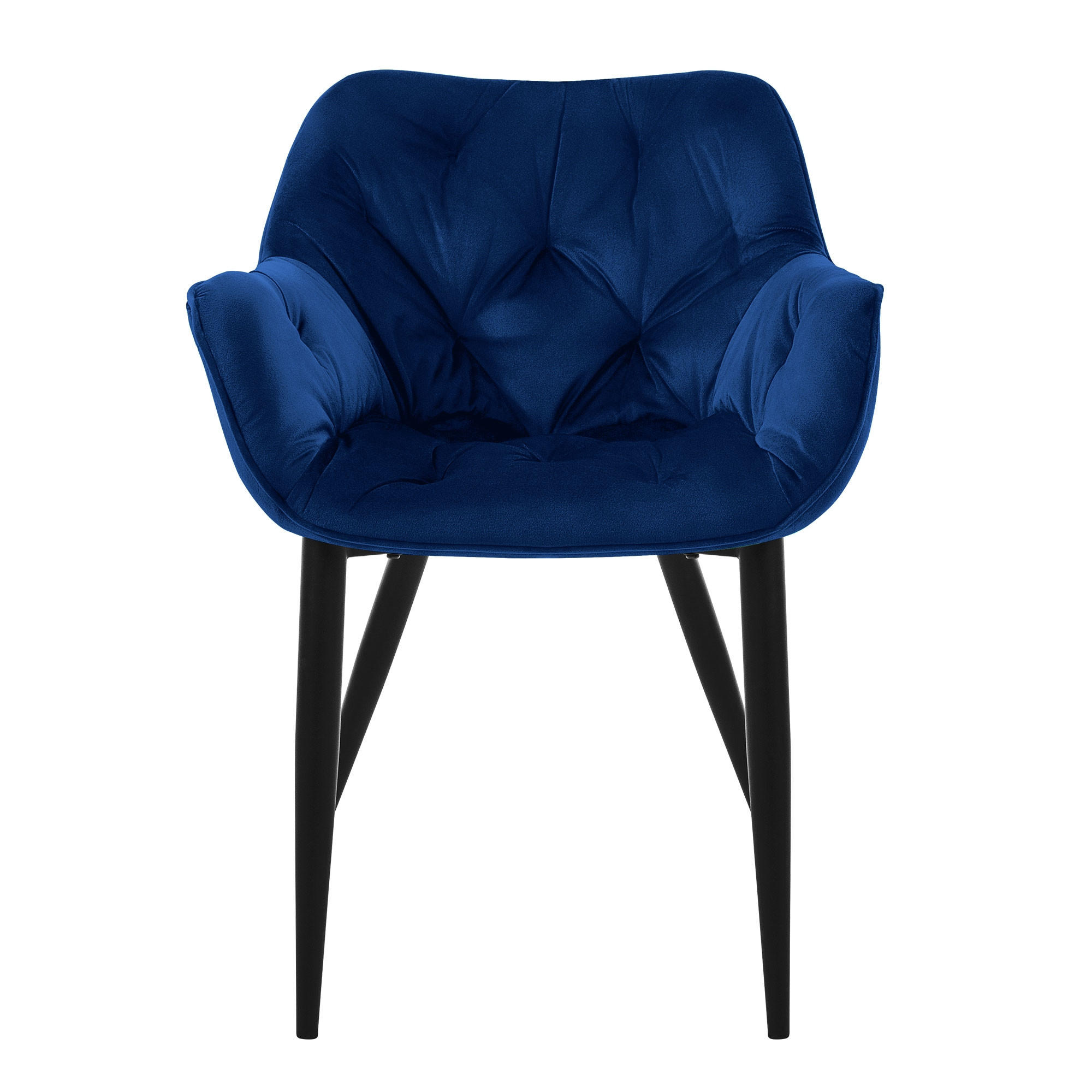 STUHL Samt Dunkelblau 4er Set - Dunkelblau, Metall (67/83/59cm) - ML-DESIGN