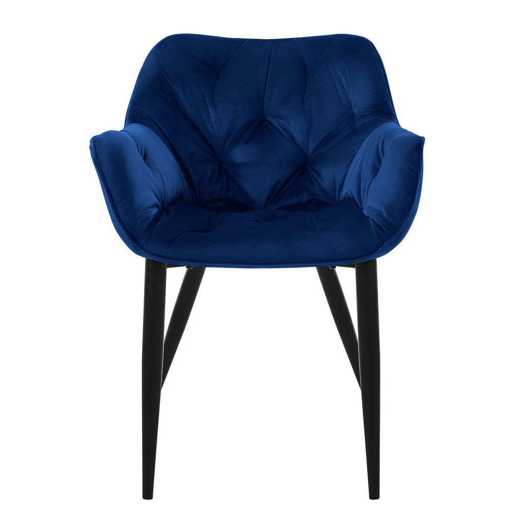 Thumbnail - Ml-Design Stuhl, Dunkelblau, Metall, 4-Sitzer, 67x83x59 cm, Esszimmer, Stühle, Esszimmerstühle, Armlehnenstühle