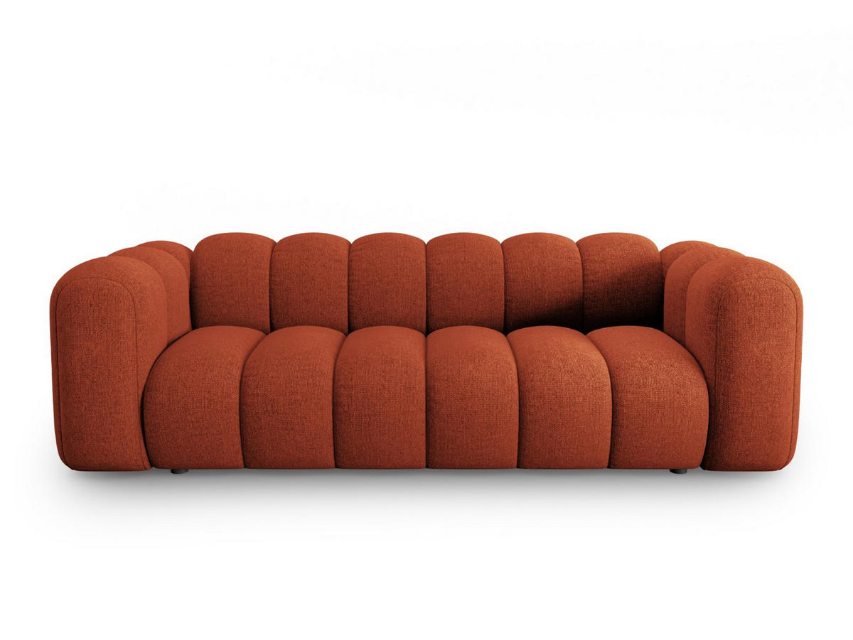 SOFA Lupine aus Chenille-Stoff terrakotta 3 Sitzplätze - Terra cotta, Textil (95/70/230cm) - Micadoni