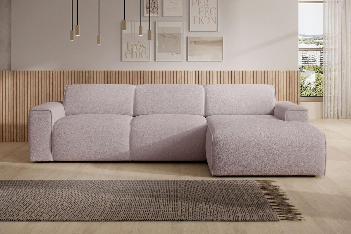 ECKSOFA Bouvi Beige rechts - Beige/Schwarz, Kunststoff/Textil (165/310cm) - Selsey