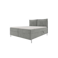 BOXSPRINGBETT VERO Cordstoff Hellgrau 140/200 cm - Hellgrau/Schwarz, Holzwerkstoff/Textil (140/200cm) - 99rooms