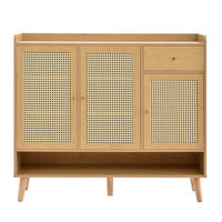 SCHUHSCHRANK 120/35/106 cm mit 3 Türen, 1 Schublade, Regalböden und Massivholzbeinen, Natur - Naturfarben, Holzwerkstoff (120/106/35cm) - Redom