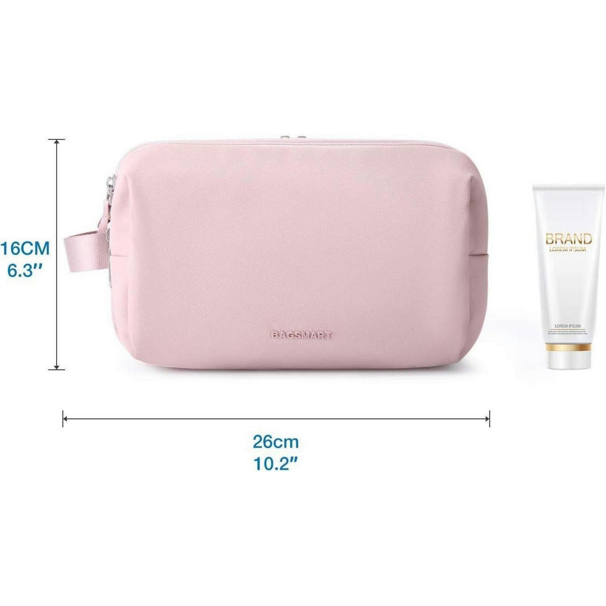 KULTURTASCHE mit Doppelreißverschluss 5 L Rosa - Rosa, Kunststoff (13/16/26cm)