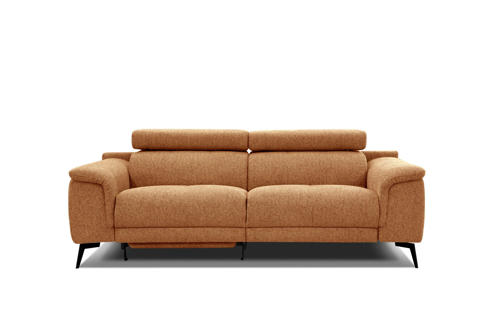 RELAXSOFA FIERO 3-Sitzer mit 1 Relaxfunktion, orange - Schwarz/Orange, Holzwerkstoff/Textil (212/82/103cm) - Courtois Laville