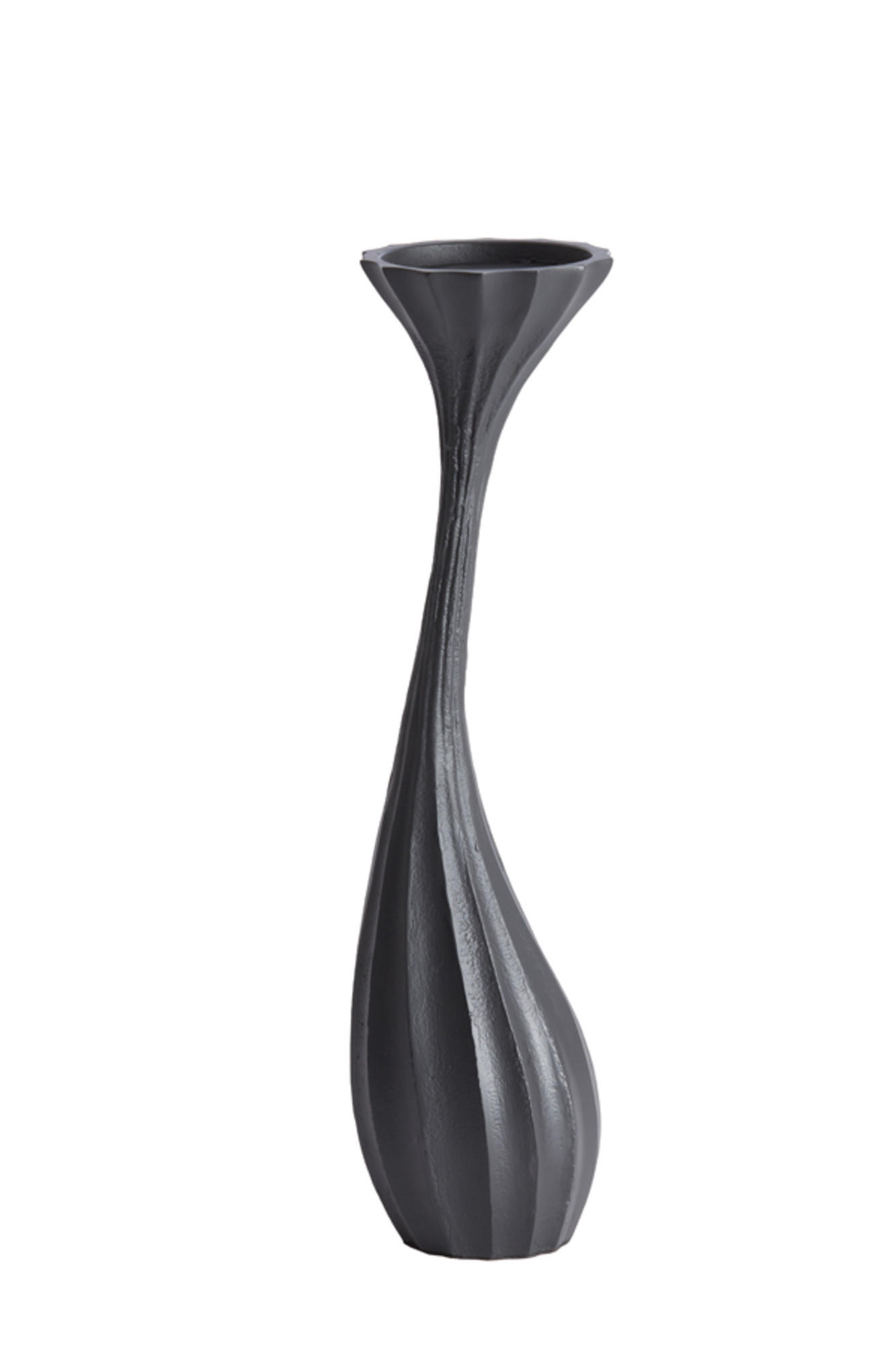 KERZENSTÄNDER NYOKO - Schwarz - Ø11x44cm - Schwarz, Metall (11/44/11cm) - Light & Living