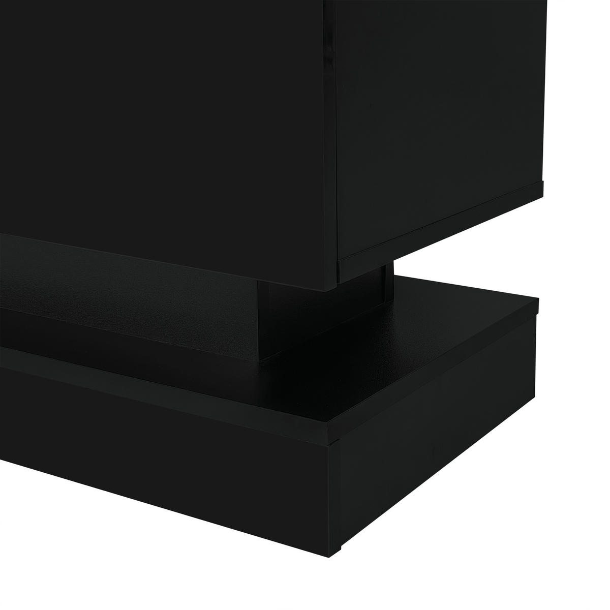 TV-LOWBOARD Led Schwarz 160/35/40.5 cm - Schwarz, Holz (160/40.5/35cm) - PANGIVO